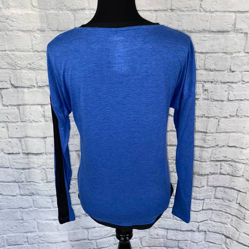 Avia women S scoopneck Longsleeve activewear top blue/black