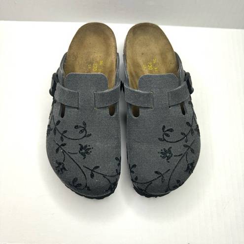 Birkenstock  Papillio Grey Boston Wool Clogs