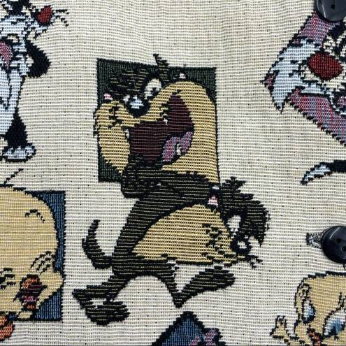 Looney Tunes Vintage  Tapestry Vest 1996 Cartoon Tweety‎ Bird Daffy Duck Retro