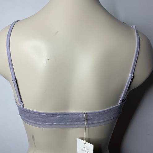 Oysho NWT  Bra SMALL Purple Semi Sheer Unlined Wireless Pullover Scoop Intimates