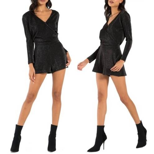 n:philanthropy NWT  Fire Sparkle Long-Sleeve Romper in Black