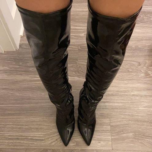 mix no. 6  patent knee high boots. 7.5