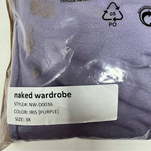 Naked Wardrobe Size 3X The NW Tube Dress Iris Purple Strapless Crepe Bodycon NEW