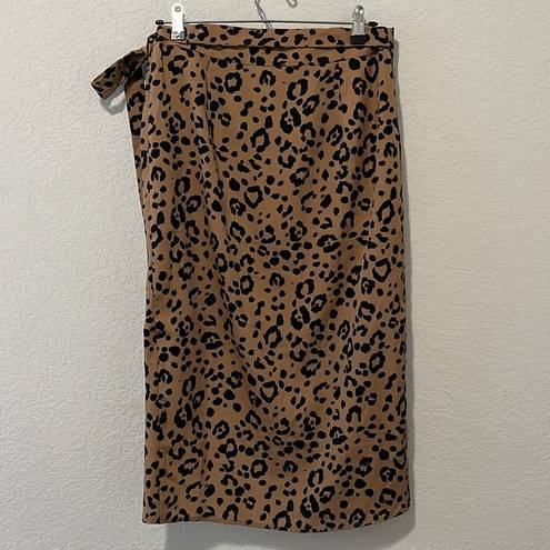 Lovers + Friends  (NWT) Marla "Tan Leopard" Wrap Skirt, Size M