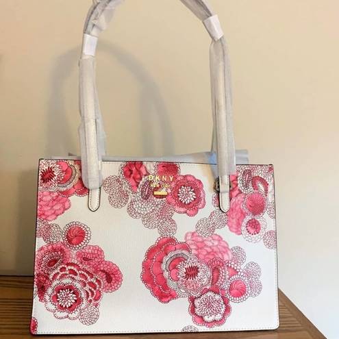 DKNY  Whitney Floral Center Zip Tote Handbag Donna Karan, New with Tag MSRP $268