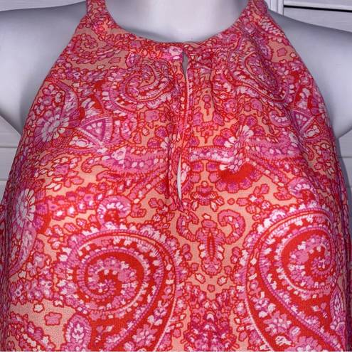 Cynthia Rowley  Pink Orange Paisley Sleeveless Tank Top Size Small