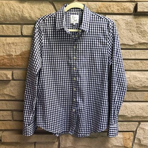 Tuckernuck  THE SHIRT BY ROCHELLE BEHRENS Navy Gingham Long Sleeve Icon Shirt L