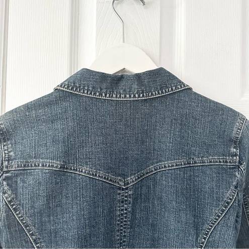 DKNY  Jeans Vintage Y2K Full Zip Utility Pocket Style Peplum Denim Jacket Small