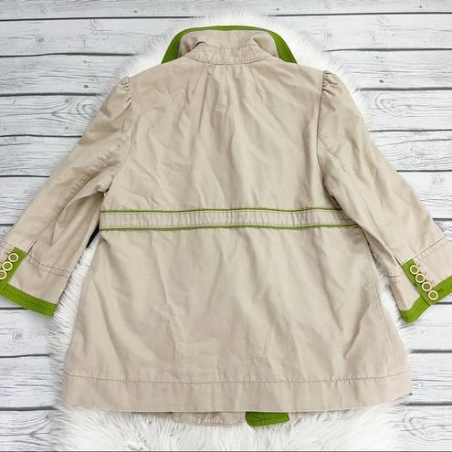 Juicy Couture  Tan Green Trench Coat Jacket