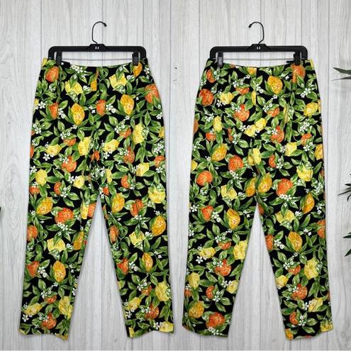 Talbots  Citrus Fruit Print Slacks Crop Pants size 12