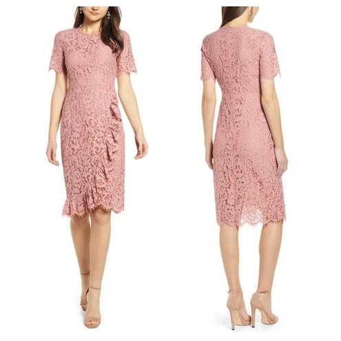 Rachel Parcell  Ruffle Front Lace Sheath Dress (L)