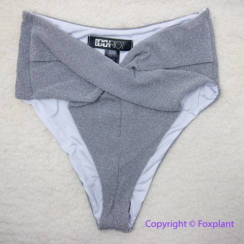 Beach Riot NEW  Zurie Bikini Bottoms in silver, size S