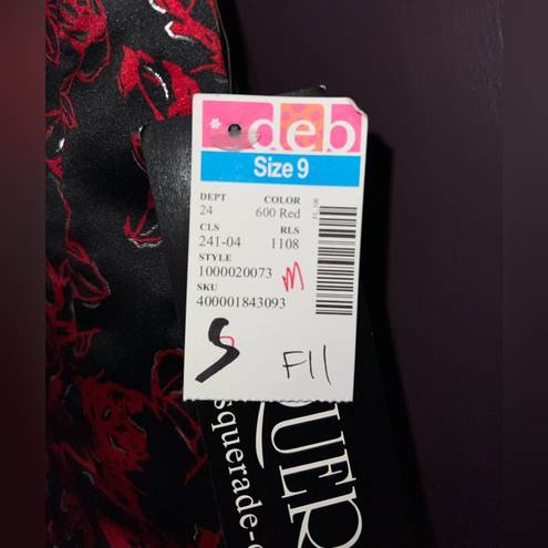 Masquerade  - Strapless Red Floral Formal/Cocktail Dress  w/ Tulle Skirt - NWT