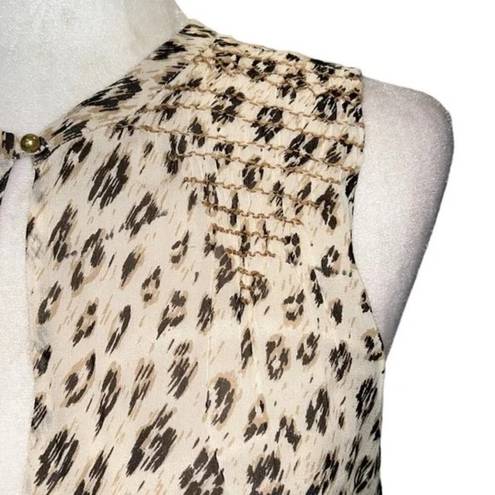 Joie  Corie Leopard Print Sleeveless Silk Tank Blouse Size Medium