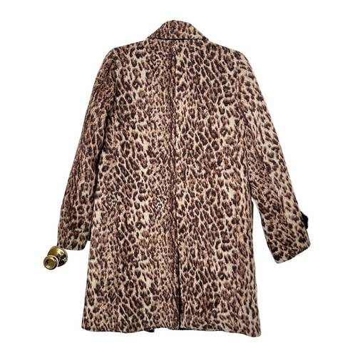 J.Crew  Leopard Animal Print Wool Blend Top Coat Size 4