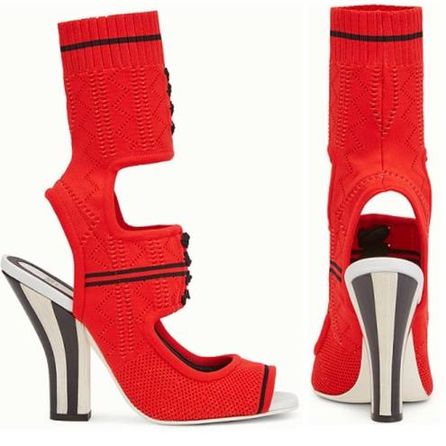 Fendi  ELASTIC AND NEOPRENE HEELED SANDALS