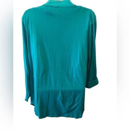 Carole Hochman  Heavenly Soft Sleepwear Cardigan & Tank Size M Teal Lounge Wear