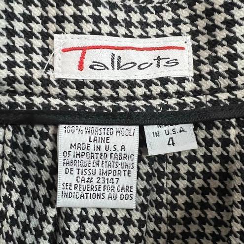 Talbots Vintage  Black & White Houndstooth Pleated Midi Skirt