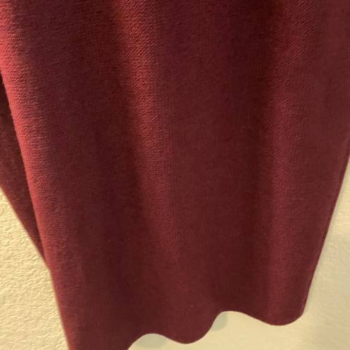 St. John  Marie Gray Burgundy Santana Knit Midi Dress Shoulder Buttons Size 6