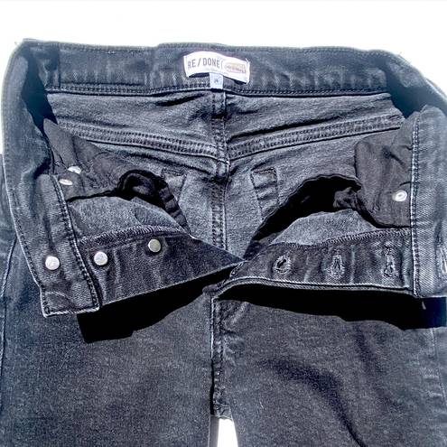 RE/DONE  Women’s 90s High-Rise Ankle-Crop Jeans Black Wash Frayed hems size 25