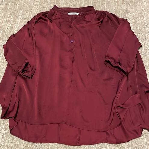 Rebecca Minkoff  burgundy oversized 3/4 sleeve blouse sz M