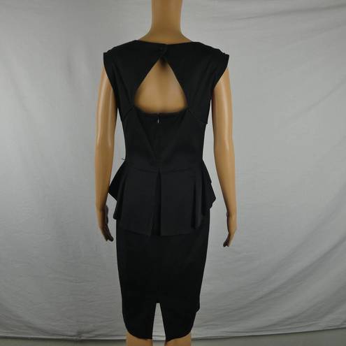 White House | Black Market  WHBM Little Black Dress Career Fitted Peplum Cap Sleeve