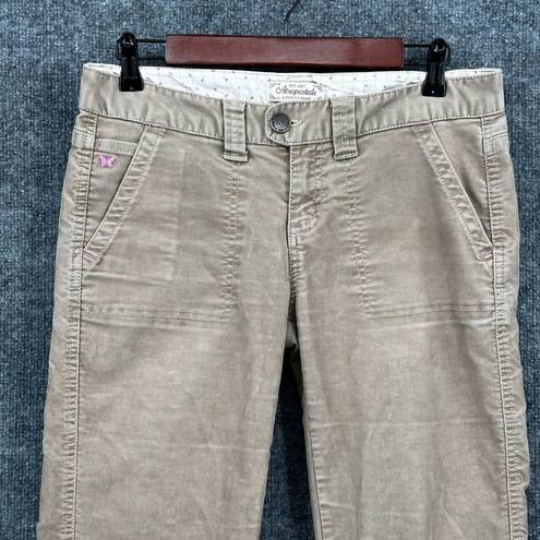 Aeropostale Vtg  Corduroy Flare Pants Womens 5/6 Brown Low Rise Butterfly Y2K