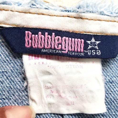 Bubblegum  USA Mini Skirt Womens 9/10 Denim Distressed Patchwork 90s Y2K VTG