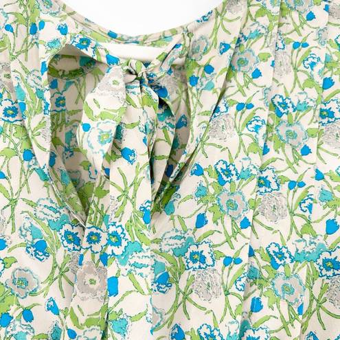 Tracy Reese  Womens Silk Blend Boho Floral Printed Peter Pan Collar Blouse Size P