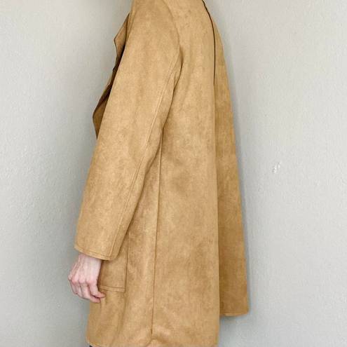 Coco + Carmen Light Brown Faux Suede Bohemian Open Cardigan