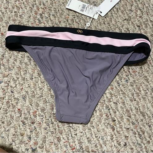 PilyQ NWT  Women's Amethyst Color Block Banded Full Swim Bottom- Size Small