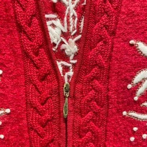 Coldwater Creek  Holiday Winter Theme Wool Vest Small