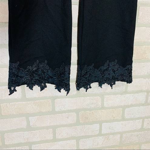 Bailey 44 Black High Waist Lace Hem Crop Pants