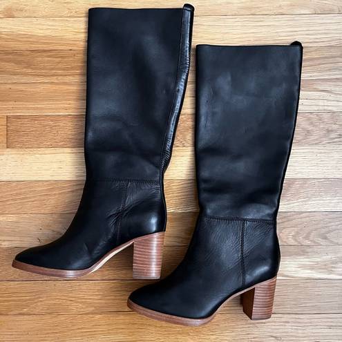 Joie  Knee High Leather Block Heel Boots - Size 37