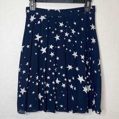 J.Crew  Stars Pleated Chiffon Skirt (Navy/White) - 0