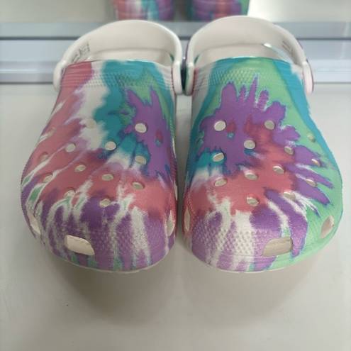 Crocs TIE DYE  Classic Clogs Pastel Rainbow Mens 5 / Women’s 6