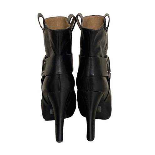 Jessica Simpson  'Light' Black Leather Harness Heeled Boots