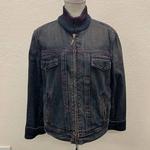 St. John  SPORT Full Zip Front Denim Jean Jacket Size Medium