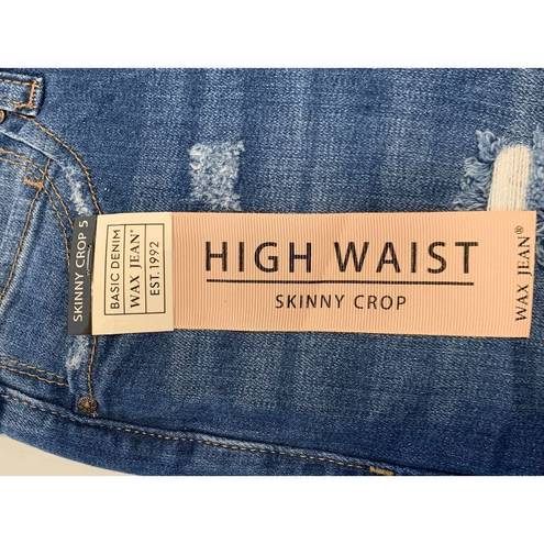 Wax Jean Wax Jeans Women's High Waist Distress Slim Straight Stretch Denim Jeans Waist Si