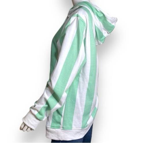 Beach Club Huntington  Surf Team Hoodie Women’s Size Large Placid Green Striped