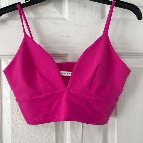 Susana Monaco  Punch Pink V Neck Crop Top