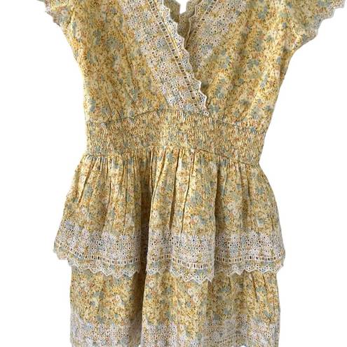 American Eagle  Garden Party Yellow Tiered Dress