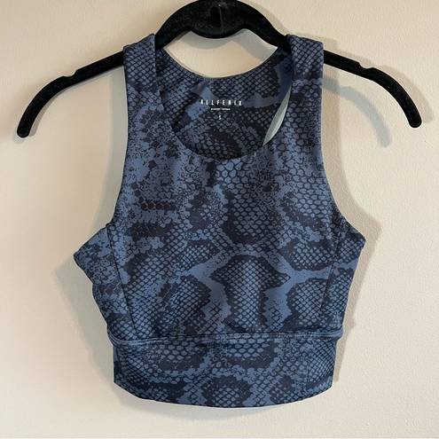 Anthropologie  All Fenix Racerback Sport Bra Python Snake Charcoal Gray Small