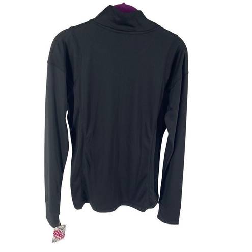 Soffe  Women's Full Zip Jacket Mock Neck Activewear Athletic Pocket Black Size XL