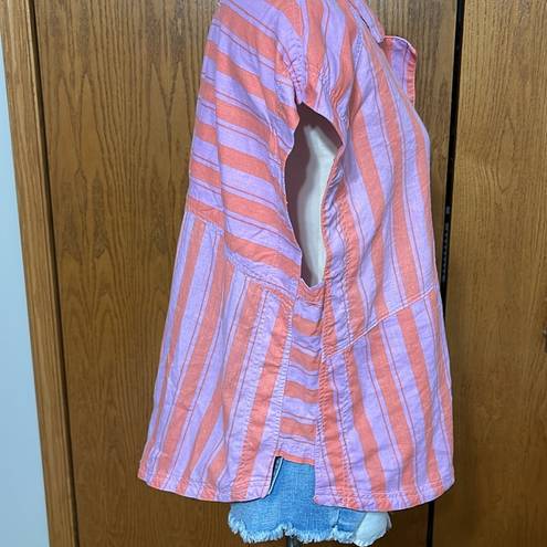 We The Free  Striped Sleeveless Button Up Shirt Size M