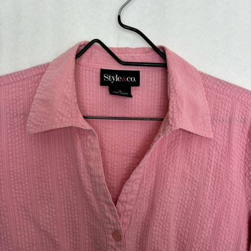 Style & Co 4/$25  pink button up shirt 14