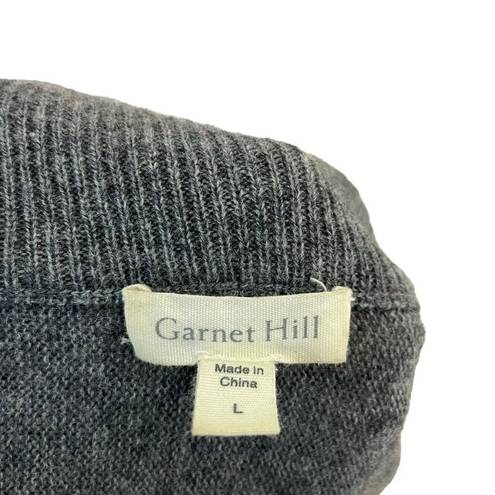 Garnet Hill  Wool Cashmere Oversized Turtleneck Sweater Pocket Gray size Large