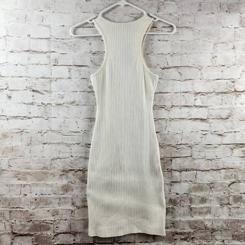 The Range  Primary Rib Carved Mini Dress in Lt Shell White Size XS Sleeveless