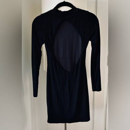 Klassy Network  Black Mock Neck Open Back Dress Size Small