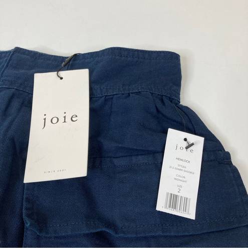 Joie  | Cotton Linen Navy Midnight Hemlock High Waist Shorts